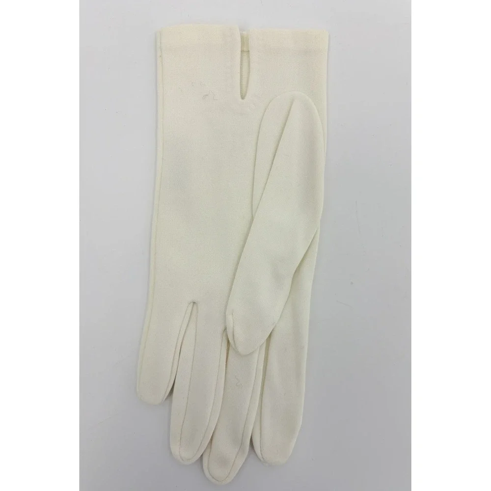 Vintage Miss Aris Women's White Nylon Gloves One Size Stretch